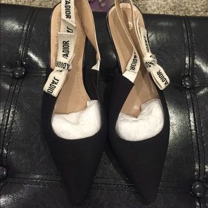 Christian Dior black slingback pumps